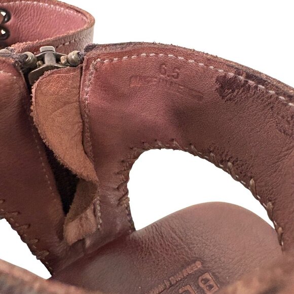 Bed|Stü Women' s Nina Leather Brown Gladiator Flat Sandals Size 6.5 - Picture 10 of 15